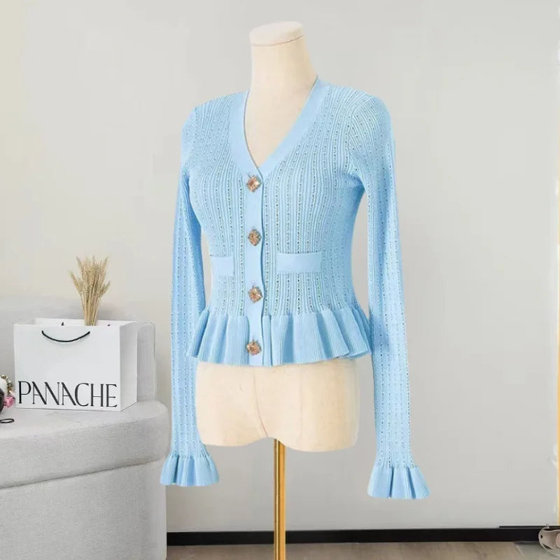 Jamerary Zweiteiler Damen – Eleganter Strick-Cardigan & Fishtail-Rock